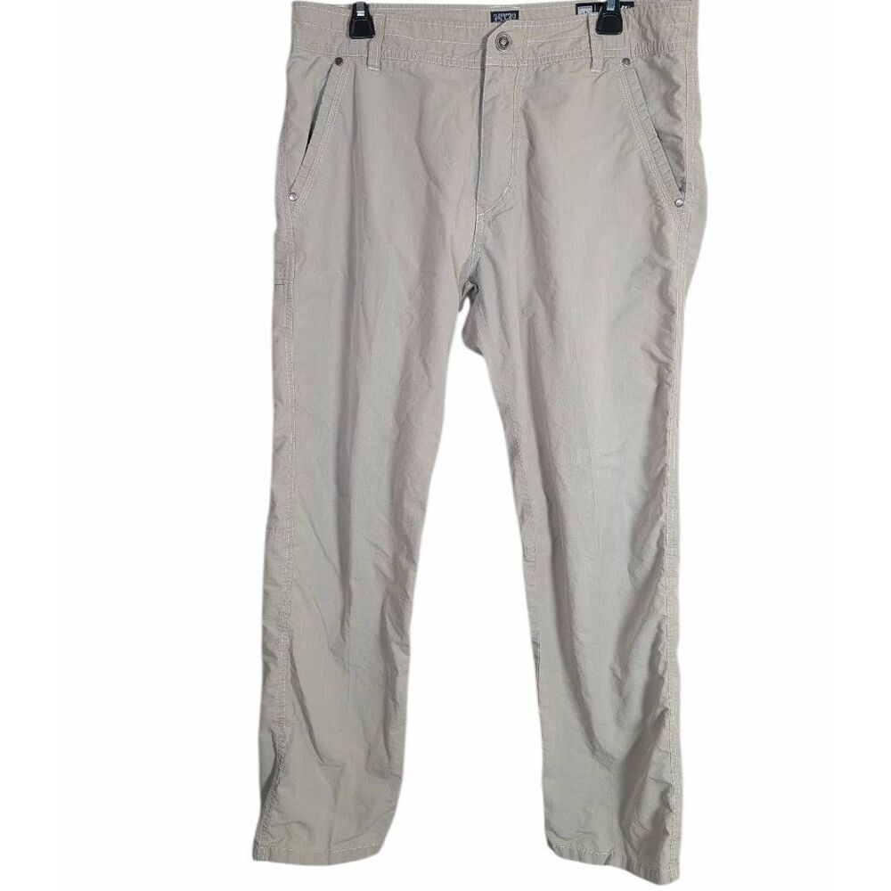 Kuhl Kontra khaki stone Cotton Nylon outdoor pants mens 35X32 cooling